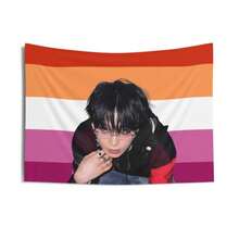 1pc Enha Kpop Flag | Sunoo Stunning Visuals, Walk The Line World Tour, Fabric, Polyester, Peach Skin Velvet - Nhiều màu - Xem 1