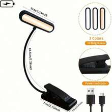 Lámpara de lectura recargable para mesita de noche con función de memoria, luz de lectura con clip que cuida los ojos, adecuada para lectura nocturna - 1 - Ver 7