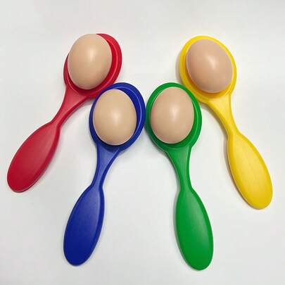 [Easter Party Game] Egg And Spoon Race Set - Balance Game Kit, Outdoor Entertainment Activity, Adult Sport Game, 16pcs Eggs And Spoons, Easter Egg And Spoon Race Game, Party And Team Building Event