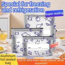 10pcs Aluminum Foil Antibacterial Food Storage Bags, Aluminum Foil Airtight Resealable Bags For Refrigerator, Freezer, And Food Storage, Available In Multiple Sizes - Silver-gray - View 3