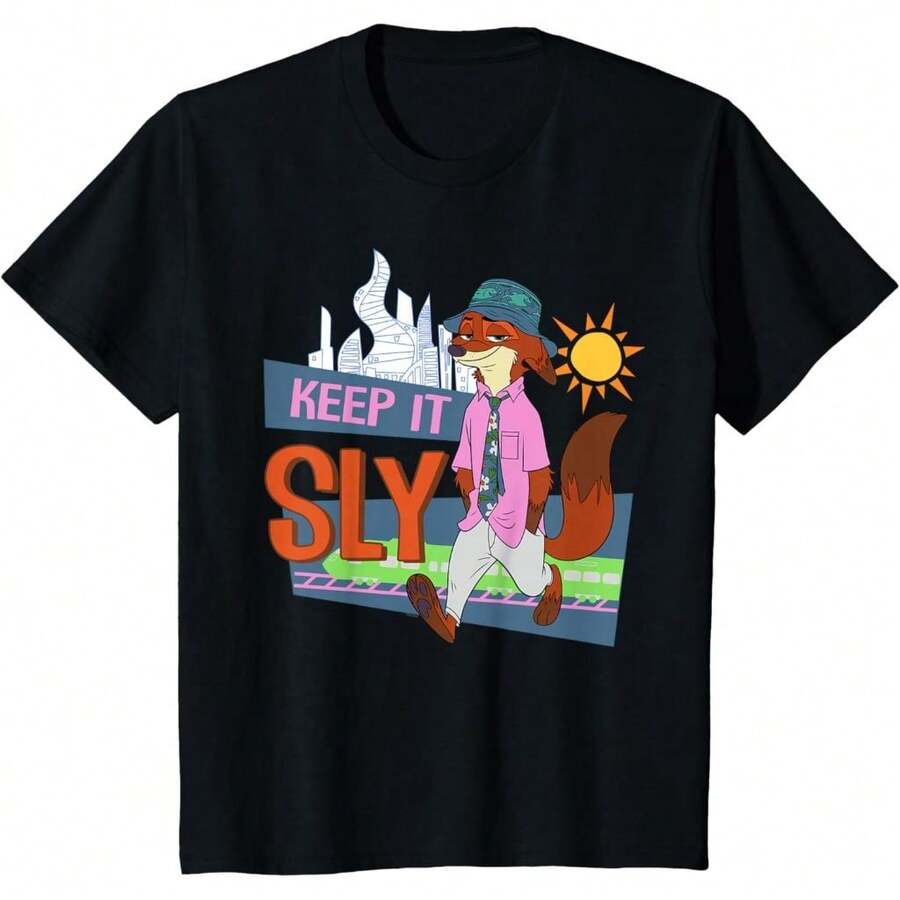 Jual Amber's Baju Kaos Anak Dan Dewasa 24s Unisex 2 Nick Wilde Keep It Sly Funny Quote T-Shirt Indonesia Young Girl Casual Fashion Creative Personalized Refreshing Minimalist High-Endy Cool Virtual Girl Group Character Graphic Print Comfortable Basic Short T-Shirt, Cozy Fall Styles Suitable For All Seasons Pop Pop Shirt Kids Kid Rock Top Kid Kid Tops Kid Girl Star Shirts Parent-Child Outfits Anime Merchandise - 黑色 - 查看 1