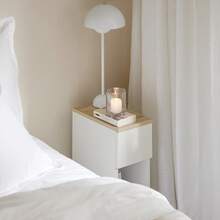 SoBuy Bedside Table With Drawer For Box Spring Bed, Sofa Table, Side Table, Narrow Telephone Table, Bedside Cabinet, Bedside Table, W X H X D Approx.: 20 X 60 X 35 Cm FBT111 - White and Natural - View 7