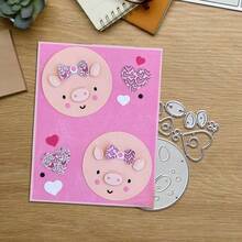 Creative Pig Metal Cutting Dies, DIY Scrapbooking Album And Embossing Stencil, Greeting Card Making Tool, Card Paper Cutting Crafts ,Gift Card Making Template Die Cuts. - Silver - View 4