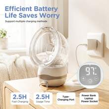 2pcs Portable Electric Breast Pump, Max Capacity 1200mAh, With Memory Mode, 3 Modes And 12 Suction Levels, Includes 17/19/21/24mm Breast Shields, Anti-Tipping Design, LCD Display, Suitable For Infant Feeding