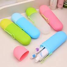 1pc Portable Travel Toothbrush And Toothpaste Holder, Durable Leak-Proof Storage Box With Handle For Convenient Carrying, Suitable For Travel, Home, And Camping, Transparent Design With Safety Cap, Ideal For Travel, Bathroom, Vanity, And Daily Use - Multicolor - View 12