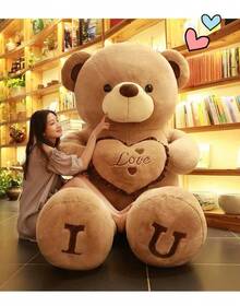 TendenciaOso De Peluche Gigante Grande En Forma De Corazón De 100 CmCalidad premium - Marrón - Ver 9