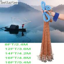 Teettartee Red de mano lanzada, estilo americano, red de mano lanzada para río, red de mano lanzada para mar - Multicolor - Ver 10