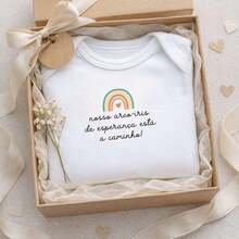 Espevitados Body Bebê 100% Algodão Presente Mais Fofo Natal Frase Branco - Branco - Visão 2