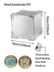 DIY Lámpara de Tulipanes en Cubo,10*10*10CM,Lampara de Tulipanes Infinitos Con Espejo,Lampara de Flores,Romántico Decorativo Flower Hecha a Mano Night Luz Para Regalo de Dormitorio, - Multicolor - Ver 4