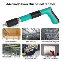 Kit Manual de Remachadora con Accesorios Múltiples, Set de Remachadora Manual con Accesorios y Estuche, Remachadora Manual Ajustable con Accesorios, Kit de Herramienta Manual para Trabajos de Remachado - verde menta - Ver 2