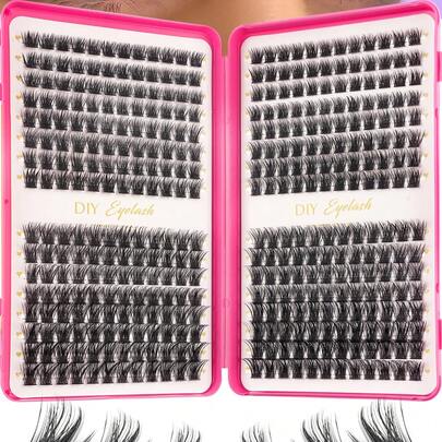 XISHIYO 384/300pcs Individual False Eyelashes, Eyelash Book, Cluster Fake Eyelashes, DIY Home Eyelash Extension, Cluster False Eyelashes, Individual False Eyelashes, False Eyelashes