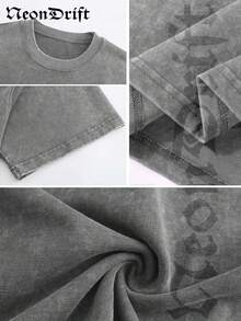 Men's T-Shirt, Double-Sided Printing Men's Retro Distressed T-Shirt, Pure Cotton Material, Ideal Gift For Halloween, Thanksgiving And Christmas, Unisex Style Men's Koi Fish T-Shirt With Deep Water Artwork Japanese Inspired Design Relaxed Fit Casual Wear For Nature Lovers Zen Style Streetwear Fashion  Graphic Tee - 灰色 - 查看 4