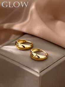 1 Pair Vintage Gold Minimalist Geometric Stud Earrings, Suitable For Young Girl Everyday And Festivals - Geometry - View 3