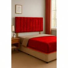 Panel Crushed Velvet 3ft Single Headboard 26inch - White - View 3