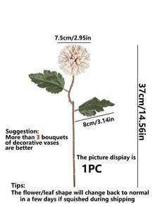 1/12 szt. Sztuczne kule z chryzantem, haftowane kule, dekoracja ślubna, dekoracja wazonu do domu, restauracja, salon, sypialnia, bukiet ślubny, opaska na nadgarstek, butonierka, dekoracja na przyjęcie urodzinowe, prezent walentynkowy, dekoracja wiosenna - Brązowy - Zobacz 3