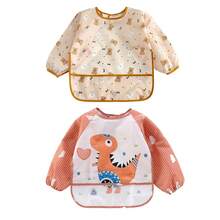 2件套新生儿反穿围兜，婴儿喂食罩衫，婴儿进食服，男女通用 - 彩色 - 查看 16