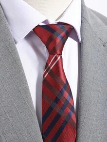 1pc Fashionable Casual Plaid Necktie For Men, Comfortable & Versatile For Daily Wear, Commute, Gatherings, Party, Shirt Matching - A - View 8