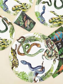 Bộ đồ trang trí tiệc chủ đề rắn (10 món/50 món/80 món), đồ dùng sinh nhật chủ đề bò sát, đĩa giấy, cốc, khăn ăn, bộ đồ ăn cho bữa tiệc sinh nhật chủ đề rắn, rừng rậm, đầm lầy, cắm trại, hoang dã. - Nhiều màu - Xem 4