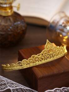 1 件复古合金宫廷风格镂空花冠，适合女士、派对婚礼新娘头饰万圣节 - 皇冠 - 查看 12