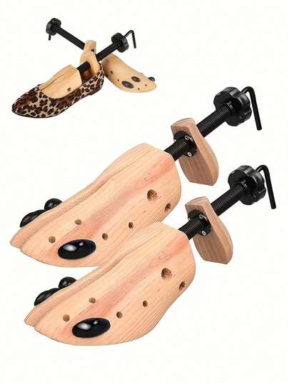 Adjustable Wooden Shoe Stretcher, Anti-Wrinkle Shoe Shaper, Shoe Shaper, Anti-Wrinkle, Moisture-Absorbing, Odor-Absorbing, Suitable For Wide Feet, Unisex, Neutral Shoe Shape, Transforms Shoes To Perfect Fit, Relieves Calluses And Foot Pads, Shoe Shaper, No Power Required, Suitable For Dress Shoes, Boots And Faux Leather Shoes,Women's Day,Travel Essentials,Wedding Favours,Y2k,Bedroom,Car Accessories Women,Kitchen Decor,Cute Stuff