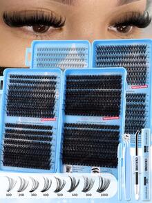 Bộ 640 sợi mi giả đơn sợi, dung lượng lớn, bộ tự làm mi giả tại nhà phù hợp cho người mới bắt đầu, bộ gồm mi giả tách sợi + keo + nhíp + cọ mi, mi giả dày, mềm mại với keo chuyên dụng, dụng cụ trang điểm, dễ sử dụng, có thể tái sử dụng, nhẹ và tự nhiên, thích hợp cho đi làm hàng ngày, dự tiệc đêm, đám cưới, cosplay. - Nhiều màu - Xem 5