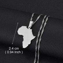 1pc Africa Map & Country Name Pendant Necklace, Suitable For Women And Men, Africa Map Jewelry, Nigeria, Ghana - Multicolor - View 22