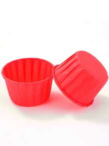 50pcs Heat & Oil Resistant Cupcake Liners, Baking Cups, Oven Ruffled Paper Cups, Ruffled Paper Trays, Cupcake Baking Cups, Cake Cups, Mini Cupcake Baking Liners, Bakery, Christmas, Wedding, Birthday Party Paper Cups - Multicolor - View 12