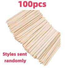 100/20/1件套小号木制脱毛蜡棒，眉毛脱毛蜡棒，迷你冰棒棒，手工木制蜡棒