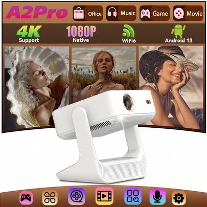 2026 New Flagship Model 4K Ultra HD Smart Dual-Screen Projector With WiFi 6, Intelligent Chip For Fast Response, Designed For Users Seeking High-Quality Visual Experience. Auto Focus And Correction, Smart Obstacle Avoidance: Automatically Identifies Obstacles And Adjusts Image, Native 1080P For Immersive Viewing. Compact And Stylish Design To Enhance Home Tech Aesthetics!