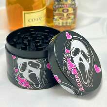 4-Layer Pink Heart Skull Grinder, Manual Metal Grinder, Kitchen Tool, Tobacco Accessory, Health & Home Goods - Multicolor - View 2
