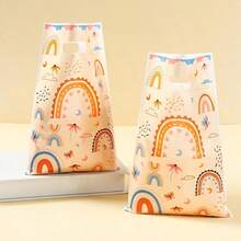 10/25/50 Bohemian Style Handheld Gift Bags - Bright Rainbow Clouds And Butterfly Design, Polypropylene Party Gift Bags, Suitable For Birthdays, Weddings, Baby Showers, And Festive Events, Event Gift Bags, Whimsical Designs, Polypropylene Bags, Small Gift Bags, Christmas, Halloween - Multicolor - View 4