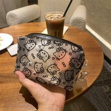 1个三丽鸥网眼铅笔盒/化妆包，大容量铅笔盒，简约黑色铅笔袋，多功能文具收纳袋，适合学校、文具、节日礼物、返校季使用 - 彩色 - 查看 10