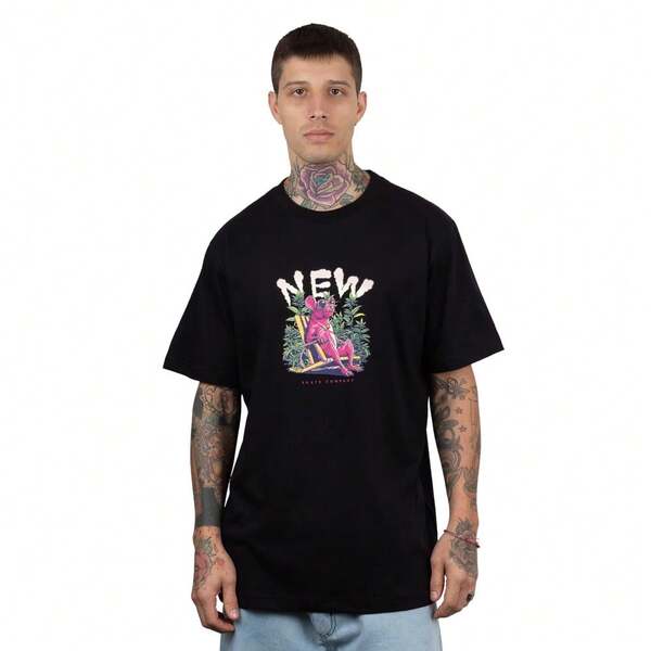  Camiseta New Skate Ratão Original Street Wear Algodão Básica