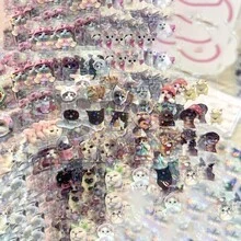 10张/套可爱猫咪全息贴纸，高品质美观贴纸，适用于子弹笔记、手机、笔记本电脑和其他DIY装饰 - 彩色 - 查看 3