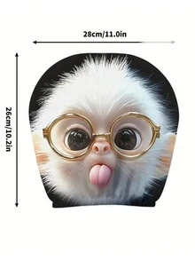 2 piezas de lindos monos con gafas, fundas para reposacabezas de coche. Decoración para el coche. Suave y cómoda. Sin relleno de material. Adecuada para viajes de larga distancia y desplazamientos diarios. Para amigos y seres queridos. - 2 piezas - Ver 4