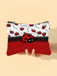 1PC Kawaii Anime Girl Graphic Makeup Bag, Y2K Aesthetic Pink Heart Zipper Pouch, 1pc KPOP Cartoon Character Cosmetic Organizer, Cute "SIX SEVEN" Print Toiletry Bag, Japanese Style Manga Art Stationery Case, Otaku Essentials Storage - Multicolor - View 5