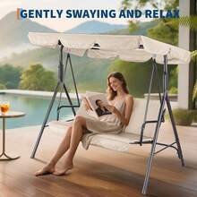 Patio Lounge Chair & Swing Chair - 卡其色 - 查看 8