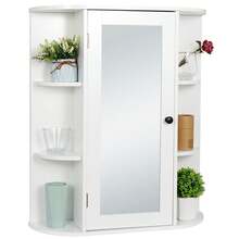 Bathroom Cabinet Wall Mount Medicine Cabinet With Single Mirror Door Adjustable - White - View 5