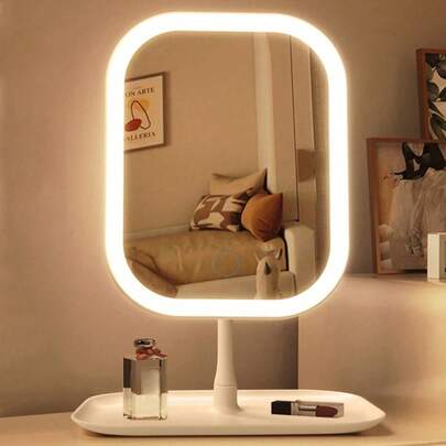 Gương trang điểm LED, 3 chế độ chiếu sáng, điều khiển cảm ứng, chân đế di động, có thể gập lại để cất giữ, gương trang điểm du lịch, gương trang điểm LED di động sạc được, quà Giáng sinh cho nữ, trang trí nhà cửa, trang trí mùa thu, hộp đựng mỹ phẩm, phụ kiện phòng tắm, vật dụng cần thiết cho năm học mới.