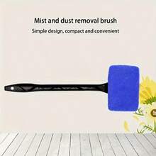 6件套绿色可重复使用汽车玻璃清洁套装，长柄挡风玻璃雨刮器配5个超细纤维清洁垫，无需电源的汽车玻璃清洁刷套装 - 彩色 - 查看 7