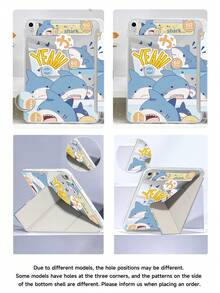 Shark Game Pattern Tablet Case Compatible With IPad Air 11-Inch M3 2025 / M2 2024, IPad Air 5th Generation 2022 , IPad (A16) 11 Inch 11th Generation 2025,Compatible With Samsung Galaxy Tab,Kindle Paperwhite 12th Gen 2024, Clear Back ,Fashion Pattern Protective Case,Autlueomatic Sleep And Wake-Up Function, Airbag Protection, Suitable For Gifts And Office Use - Multicolor - View 8