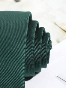 1pc Men's Casual Retro Green Striped Pattern Necktie, Simple College Style, 1200 Needles High Density, Suitable For School, Business, Daily Commute - A - View 4