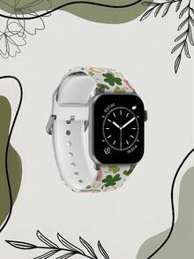 彩虹绿三叶草设计硅胶表带，兼容 38mm 40mm 41mm 42mm 44mm 45mm 49mm，适用于 Series Ultra/11/10/SE/9/8/7/6/5/4/3/2/1 - 彩色 - 查看 3