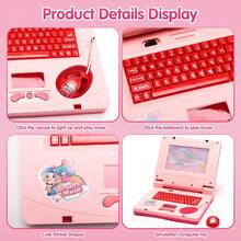 Juguete de computadora portátil para niños con luces LED y música, juguete educativo interactivo para niños y niñas para mejorar el desarrollo cognitivo electrónico, máquina de aprendizaje de animación de dibujos animados, juguete de computadora portátil, regalo especial de recompensa para el aula - Multicolor - Ver 5