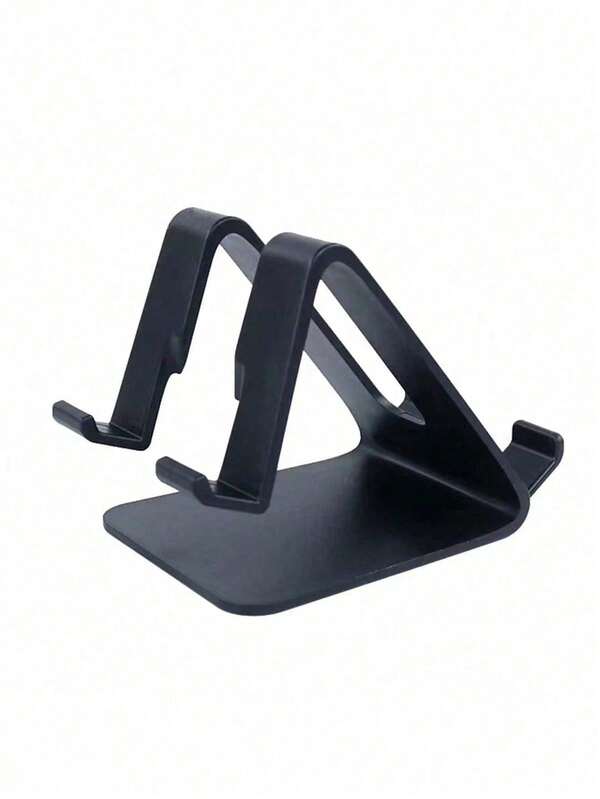 1 pieza Soporte de escritorio de teléfono/tableta de doble cara de ABS negro en forma de triángulo, adecuado para transmisión en vivo, soporte universal para teléfono/tableta