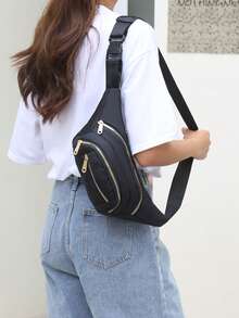 Unisex Multi-Functional Large Capacity Water-Resistant Waist Bag, Durable For Business And Construction Site Use (Pattern Randomly Cut)