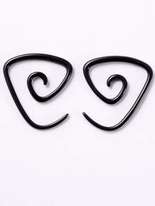 Acrylic Black Ear Spiral Expander Ear Plugs Triangle Spiral Ear Piercing Stretcher Body Jewelry 1.6mm-10mm - Black - View 18