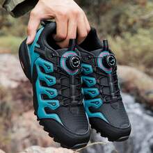 Men's Outdoor Hiking Boots Feature Excellent Shock Absorption And A Twist-Lock Buckle Design For Quick On/Off Wear, Ideal For Jogging - Blue - View 1