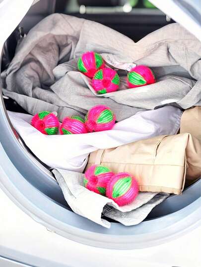 Bóng giặt tái sử dụng - Chống mắc quần áo, làm sạch tóc, giữ xơ vải, loại bỏ tóc, loại bỏ xơ vải và bụi bẩn, giúp quần áo mềm mại, sạch sẽ - Trợ thủ đắc lực trong giặt và sấy, màu sắc ngẫu nhiên - Lý tưởng cho người nuôi thú cưng, nhắc nhở người nuôi thú cưng | Bóng giặt mềm mại