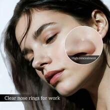 36 قطعة من الحلقات الشفافة؛ حلقات الأنف البيوبلاستيكية؛ حلقات السرة؛ حلقات الحاجز الأنفي؛ حلقات الحاجب؛ حلقات الشفة؛ حلقات شحمة الأذن؛ قضبان الصناعية المثقوبة من البلاستيك، للعمل والمدرسة - شفاف - مشاهدة 5
